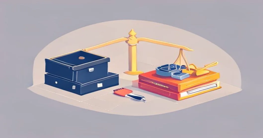 Ahrefs vs free SEO tools illustration showing balance scale weighing premium toolbox against free alternatives