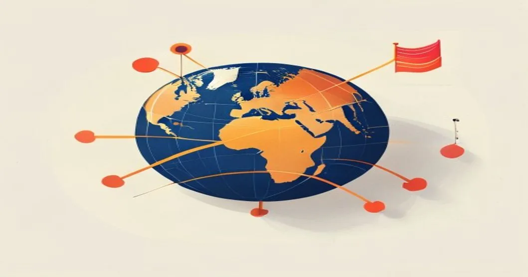 Hreflang in SvelteKit and Paraglide illustration showing globe with two locale flags linked by curved arrows