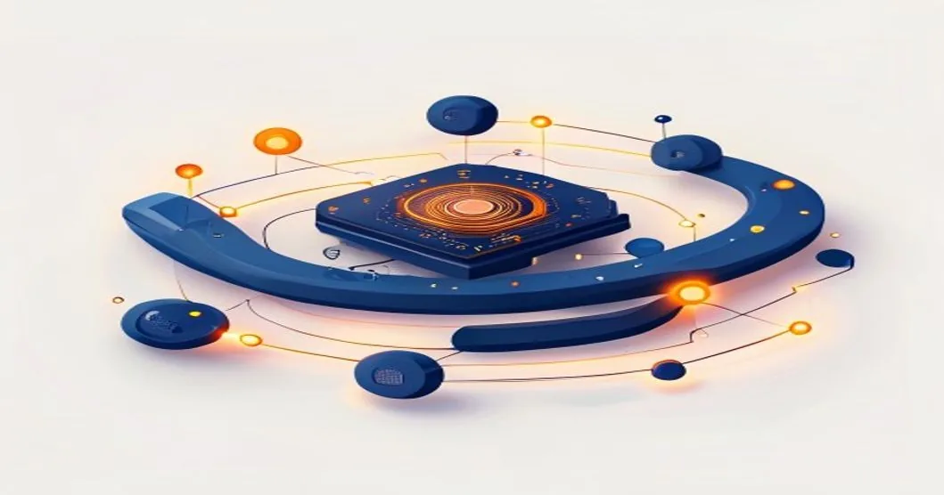 llms.txt explained illustration showing markdown file icon glowing with AI engine nodes orbiting around it